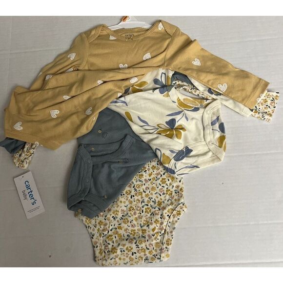 Carter’s Sz 12 Mo Baby 4-Pack Long-Sleeve One Piece Bodysuits Brand New - Picture 11 of 11